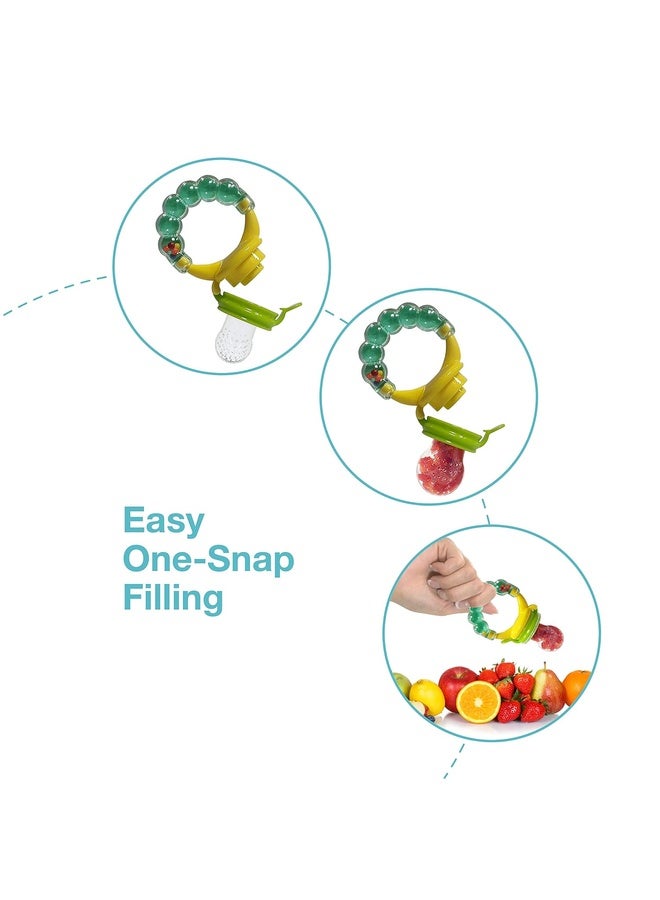 Luvlap Silicone Food/Fruit Nibbler with Extra Mesh, Soft Pacifier/Feeder, Teether for Infant Baby, Infant, Pearly Green, BPA Free - Image 4