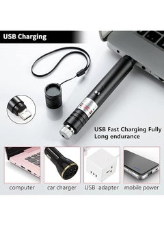 erorex Long Range High Power Tactical Red Dot Light Presentation Laser Pointer For Indoor Teaching Office Meeting Usb Recharge Outdoor Interactive Cat Laser Toy Star Cap Adjustable Focus For Night Hiking  - Image 5