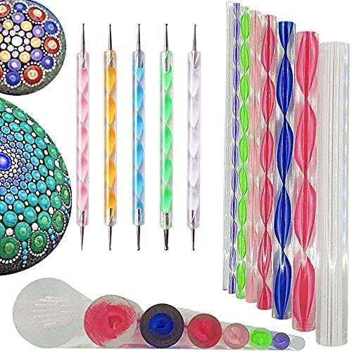 53 Arts 53ARTS Mandala Art Dot Painting Designer Acrylic Tools Set of 8 Pcs Mandal Tool and 5 Dotting - Image 1
