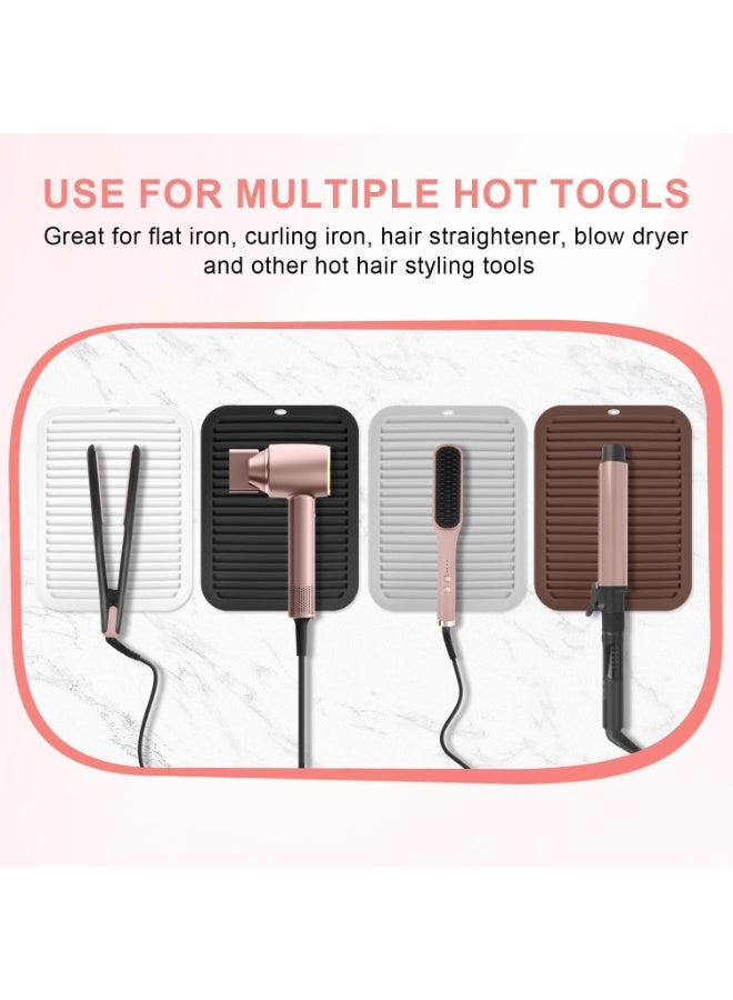 Large Silicone Heat Resistant Mat, Portable Hot Hair Tools Pad for Curling Iron Flat Iron Hair Straightener, Non-Slip Heat Proof Cover with Velcro for Home Salon Travel - Image 1
