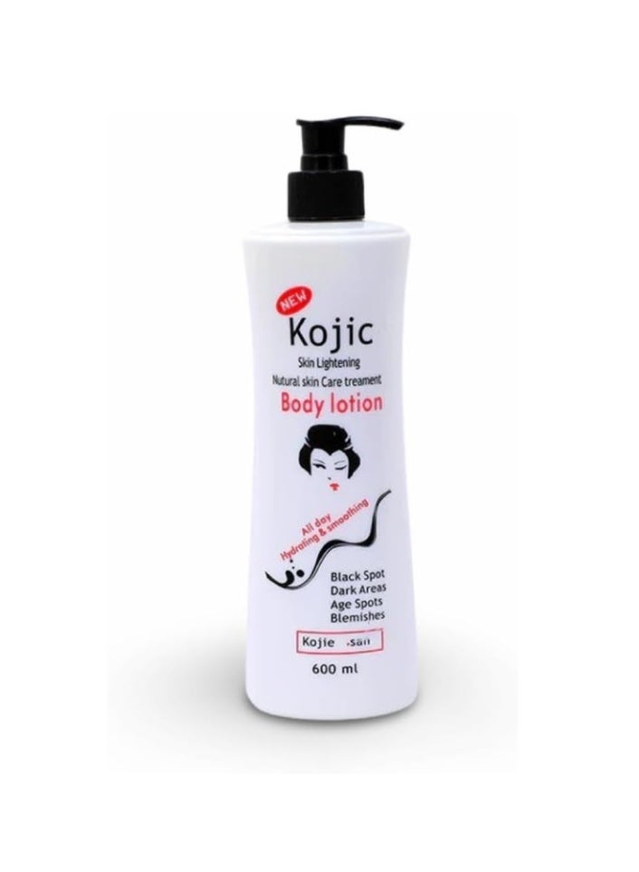 Kojic Skin Lightening Body Lotion 600ml – Natural Care for Dark Spots, Blemishes & Uneven Tone