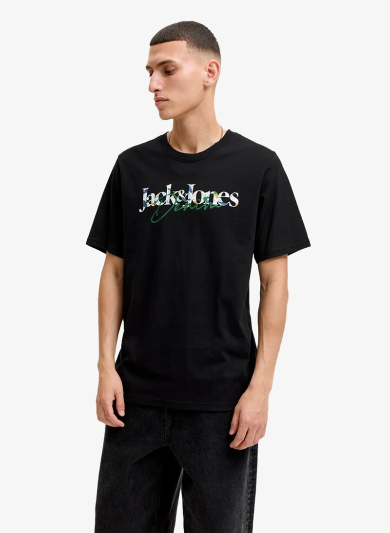 جاك اند جونز Casual Regular Fit Crew Neck T-Shirt