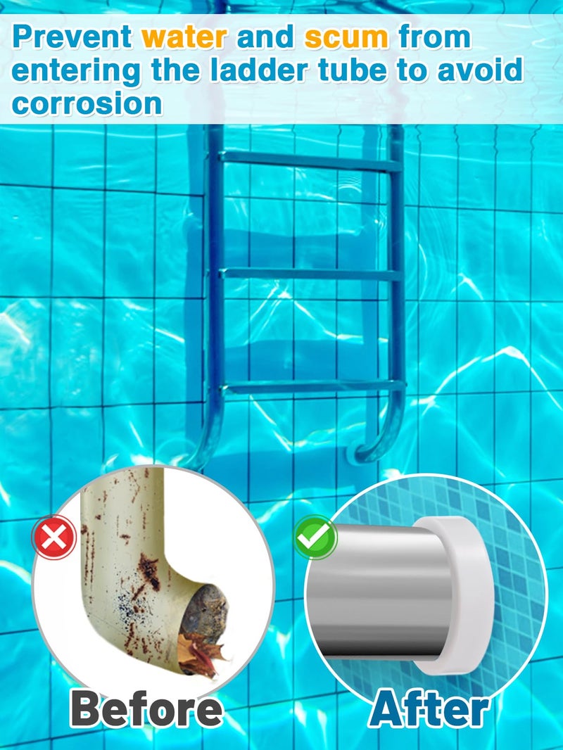 PAMASE Pool Ladder Bumpers for Inground Pool - 4Packs Inside Plug Caps fit 1.9" Standard Steps Tubing, Rubber Foot Cover Protect Swimming Pool Liner - Image 4