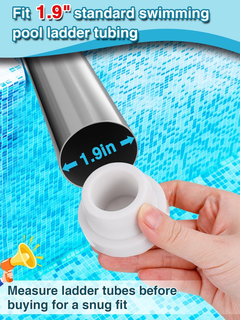 PAMASE Pool Ladder Bumpers for Inground Pool - 4Packs Inside Plug Caps fit 1.9" Standard Steps Tubing, Rubber Foot Cover Protect Swimming Pool Liner - Image 3