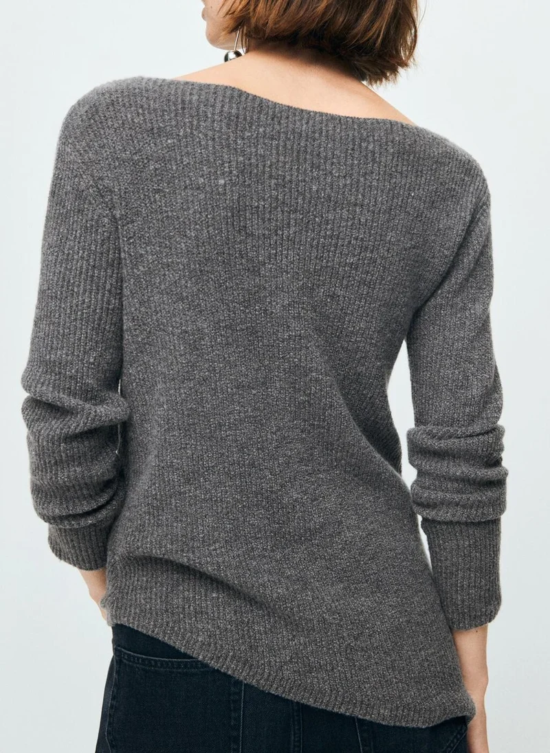MANGO Asymmetrical sweater with metallic detail