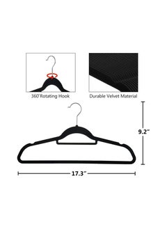 TYCOM 50 PCS Non Slip Velvet Hangers Suit Hangers Ultra Thin Space Saving 360 Degree Swivel Hook Clothes Hangers Hold Up to 10 lbs for Coats Jackets Pants Dress Cloth With Bar  - Image 4