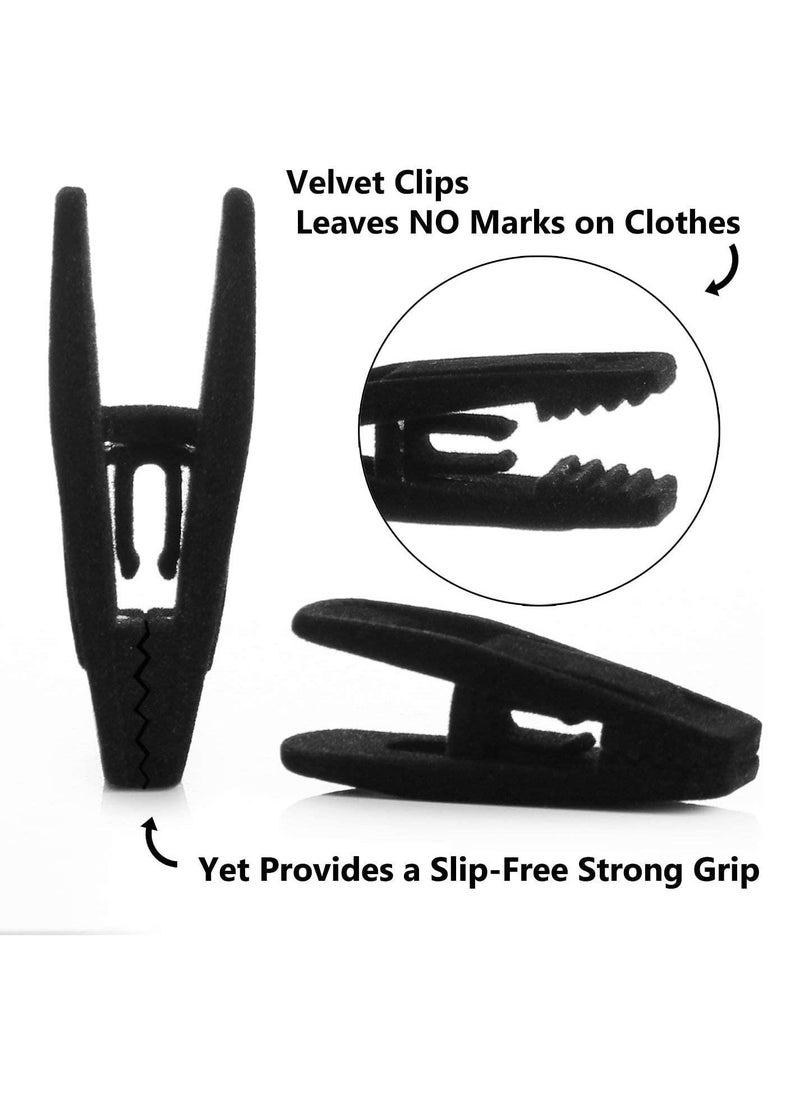 TYCOM 50 PCS Non Slip Velvet Hangers Suit Hangers Ultra Thin Space Saving 360 Degree Swivel Hook Clothes Hangers Hold Up to 10 lbs for Coats Jackets Pants Dress Cloth With Bar  - Image 3
