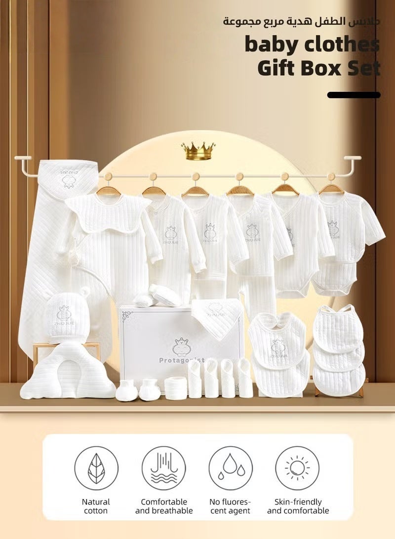 HOOKOR 28PCS Newborn Baby Gifts Set, Newborn Layette Gift Set, Baby Clothes Accessories Set for Boys and Girls, Premium Cotton, Perfect Gift Box with Beautifully Gift Box for Spring Summer Autumn Winter - Image 2