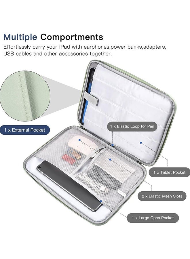 Wffo 13 inch Laptop Sleeve Bag Compatible with MacBook Air Mac Pro M1 Surface Lenovo Dell HP Computer Bag Accessories Polyester Case with Pocket - Green - Image 2