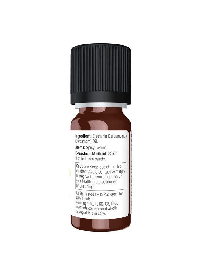 now Essential Oils, Cardamom Oil, Spicy and Warm Aromatherapy Scent, 100% Pure, Steam Distilled Child Resistant Cap, 10 mL  - Image 2
