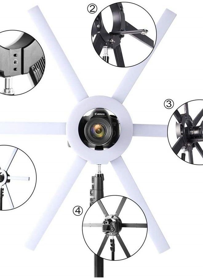 GVM Great Video Maker 600S LED Ring Light, 90W Dimmable Led Video Light Kit with Detachable Light Bars, Photography Lighting Led Video Lighting Kit for Live Broadcast, YouTube, CRI 97+ 3200K-5600K  - Image 2