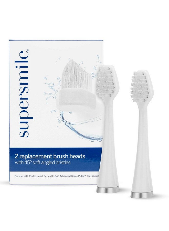 Supersmile Series II LS45 Replacement Brush Heads for Sonic Pulse Toothbrush - Patented 45° Soft Bristles Deliver Professional Teeth Cleaning - No Sensitivity (White, 2 Count) - Image 1