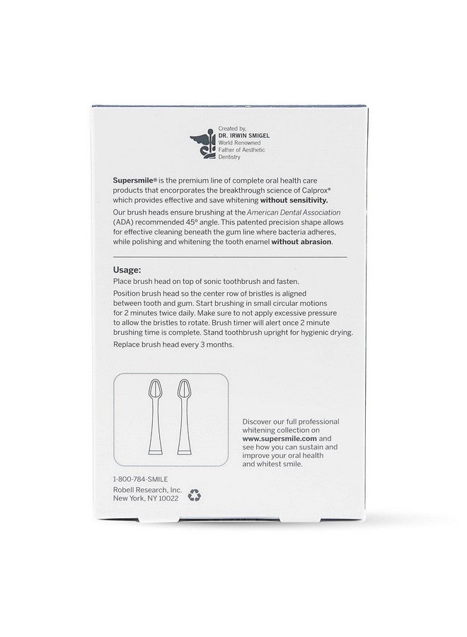 Supersmile Series II LS45 Replacement Brush Heads for Sonic Pulse Toothbrush - Patented 45° Soft Bristles Deliver Professional Teeth Cleaning - No Sensitivity (White, 2 Count) - Image 3