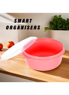 Kuber Industries Heart Home Food Grade, Microwave & Freezer Safe Plastic Bowls, Food Storage Container Set With Lid, Set of 3 (3200ml, 1800ml, 1000ml) (Pink)-46HH0320  - Image 4