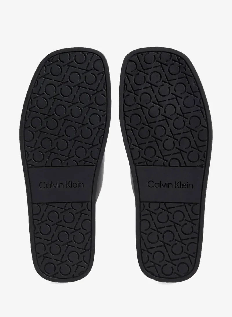 Calvin Klein Ck Black Leather Sandals for Men | Best Price UAE