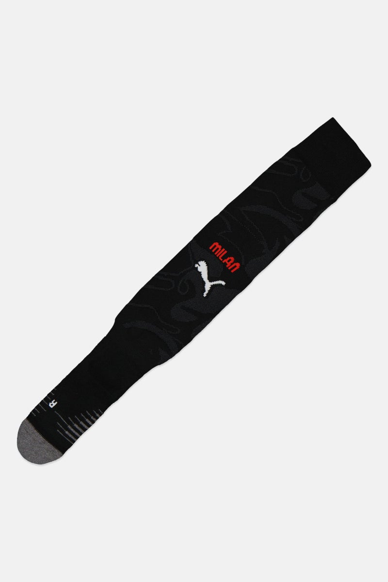 Puma x AC Milan Home Replica Men Brand Logo Long Socks, Black - Image 4
