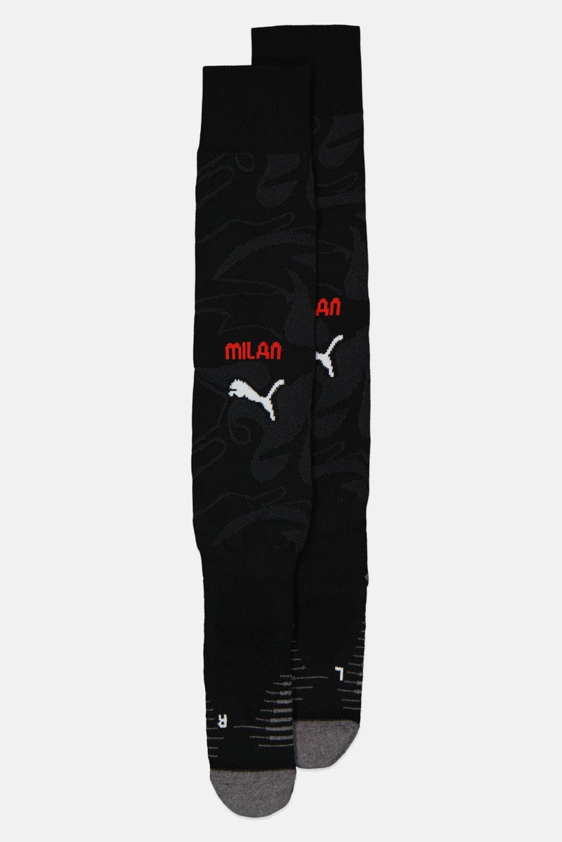 Puma x AC Milan Home Replica Men Brand Logo Long Socks, Black - Image 1