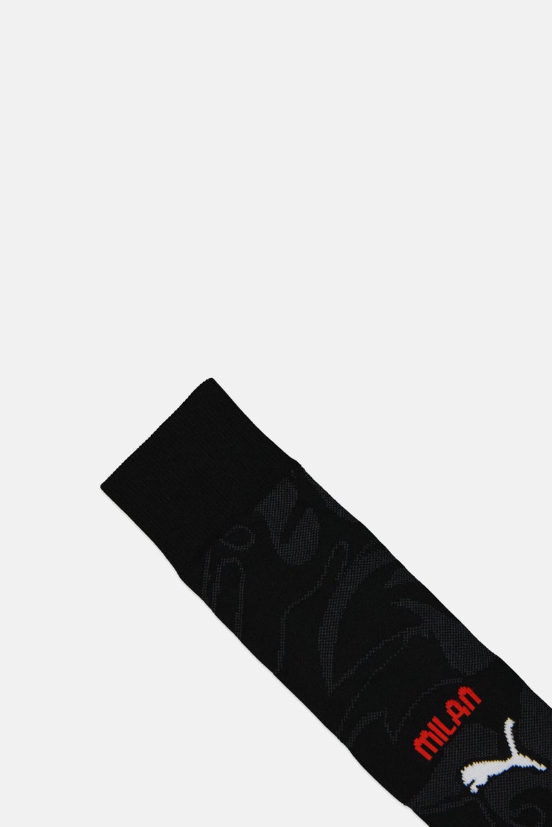 Puma x AC Milan Home Replica Men Brand Logo Long Socks, Black - Image 3