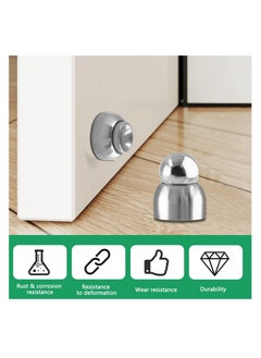 Generic Magnetic Door Stop, Silver Stainless Steel Magnetic Door Stopper, Magnetic Door Stopper with Adhesive Tape, Heavy Duty Door Holder Door Catch Hold Your Door Open (2 Pcs)  - Image 2