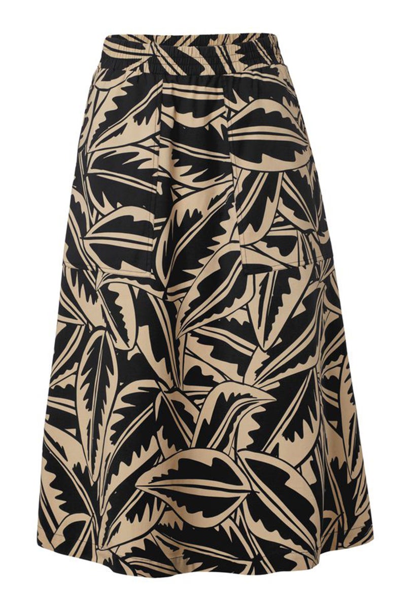 Tchibo Women Abstract Midi Skirt, Black - Image 2