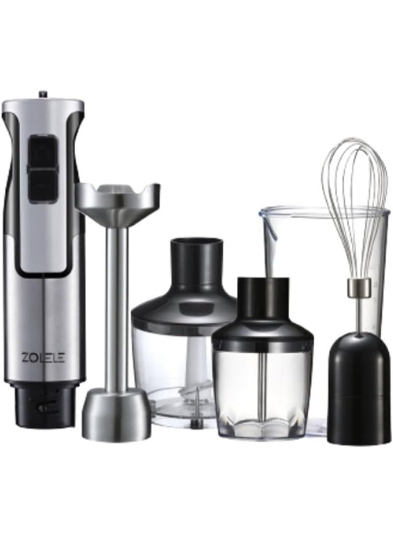 ZOLELE 4 in 1 Immersion Electric Hand Blender Powerful 4-in-1 Kitchen Appliance for Blending, Chopping, Whisking, and Pureeing with Low Noise 800W Motor, 20 Speeds, 4-in-1 Attachments - Image 1