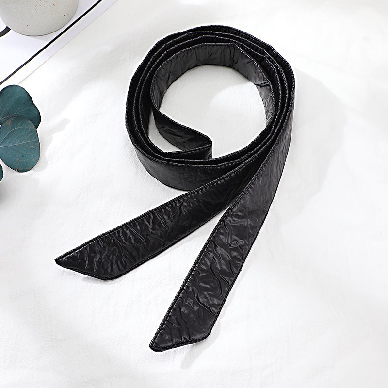 New Womens Down Jacket Waist Belt Matte Black - Image 2