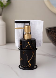 NAFEH Soap Dispenser Ceramics Marble Style Refillable Hand Lotion Dispenser Press Bottle(300ml)  - Image 1