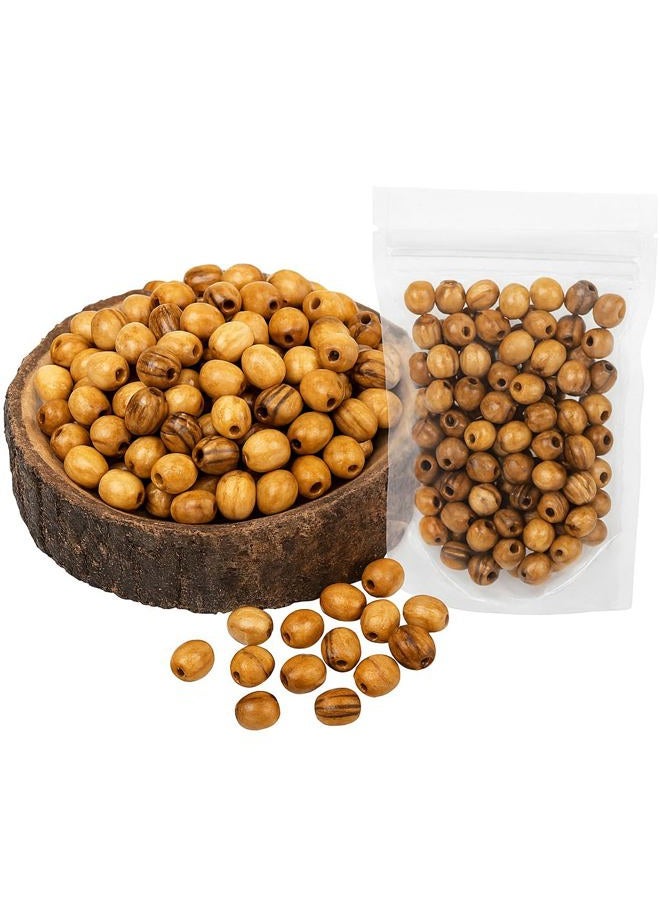Zuluf Bethlehem Olive Wood Rosary Beads 8mm Oval Beads Wooden Beads (60 Beads) | Olive Wood Beads for Bracelet Rosary and Jewelry Making | Beading Supplies Jerusalem | with Certificate BEAD006 - Image 1