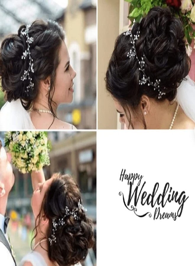 ROSEFINCH Bridal Hair Vines Crystal Wedding Headpiece, 45 CM Handmade Crystal Pearl Evening Party Headpiece Head Band Bride Wedding Hair Accessories for Bridesmaid and Flower Girl - gold. - Image 5