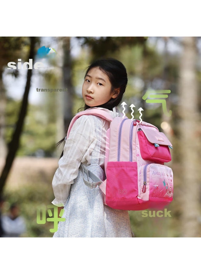 Back Care Schoolbag For Primary School Students Grades 1-6, Girls' Lightweight Backpack, Children's Schoolbag B23-132d - Image 1