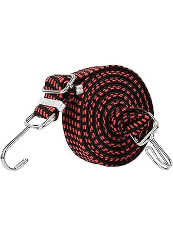 Adjustable 1 Meter Red Elastic Cargo Strap Hook for Motorcycle Bike Luggage Tightening Binding - Image 1