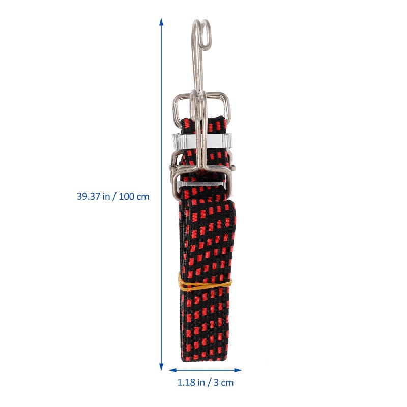 Adjustable 1 Meter Red Elastic Cargo Strap Hook for Motorcycle Bike Luggage Tightening Binding - Image 3