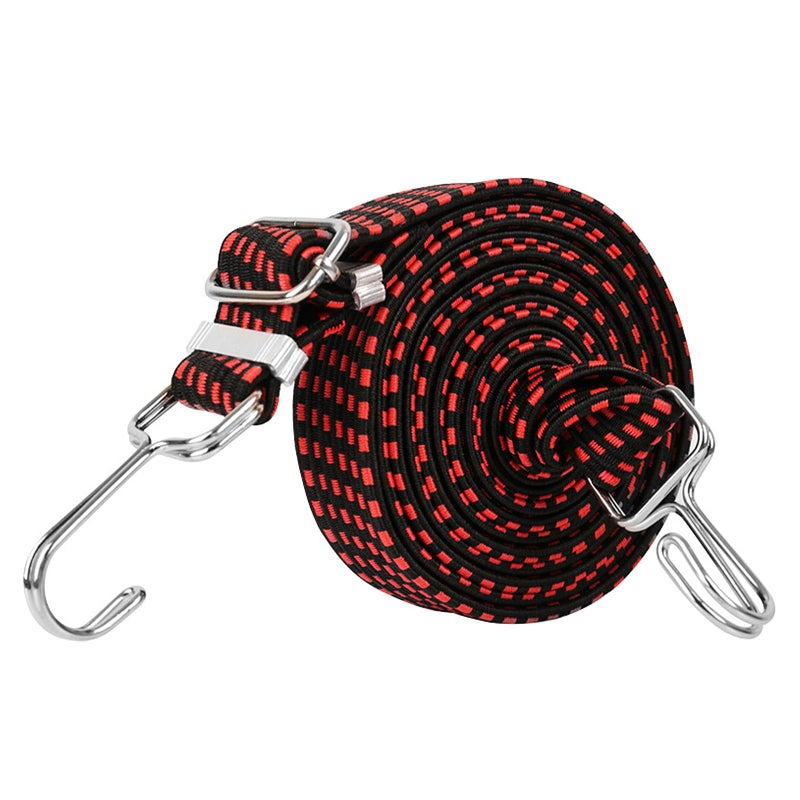 Adjustable 1 Meter Red Elastic Cargo Strap Hook for Motorcycle Bike Luggage Tightening Binding - Image 2