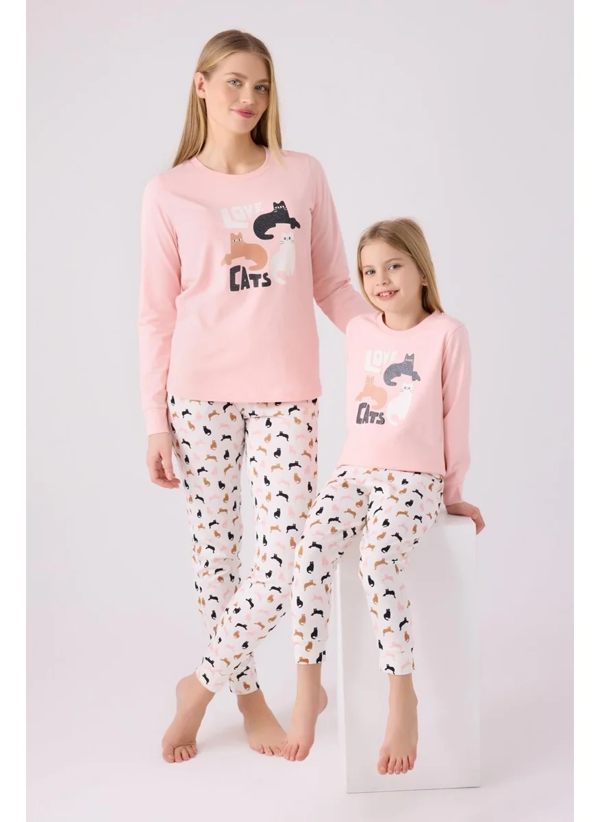 Arnetta 100% Cotton Cat Mother and Daughter Pajama Set, (Priced Separately)