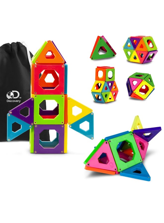 Discovery Discovery Mindblown Magnetic Tiles Set (24 Pieces) - Image 3