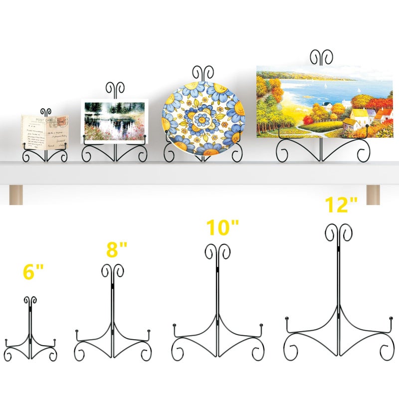 HEMYLU Plate Stand for Display with Hinged Folding Design, 6 Inch Picture Stands for Tables, Small Easels for Displaying Book, Art Piece, Photo and Platter, 6â€™â€™ Black - Image 4