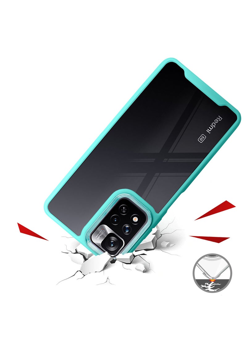 دبليو تيك - غطاء حماية هجين شفاف لهاتف Xiaomi Redmi Note 11 Pro Plus 5G أخضر بحري - Image 1