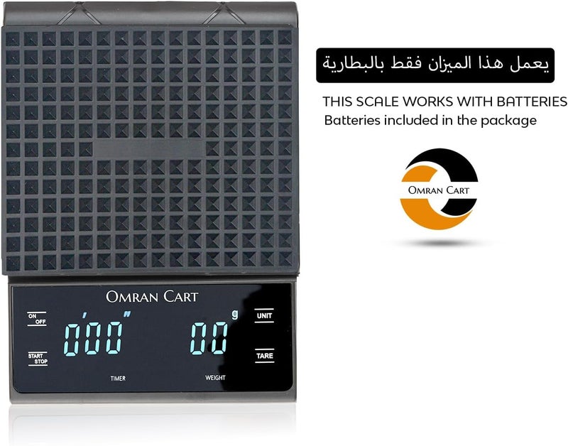 عمران كارت طقم قهوة موكا بوت أومران كارت سعة 300 مل، صانعة إسبريسو + ميزان + مطحنة يدوية + كوب قهوة زجاجي سعة 160 مل، هدايا قهوة إيطالية ممتازة - Image 4