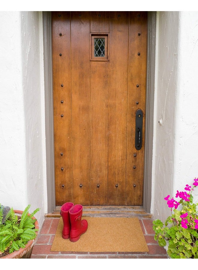 KAF Home Eco Coir Non-Shed Synthetic Doormat, Heavy-Duty, Weather Resistant, Non-Slip PVC Backing, 17 by 30 Inches, Natural - Image 1