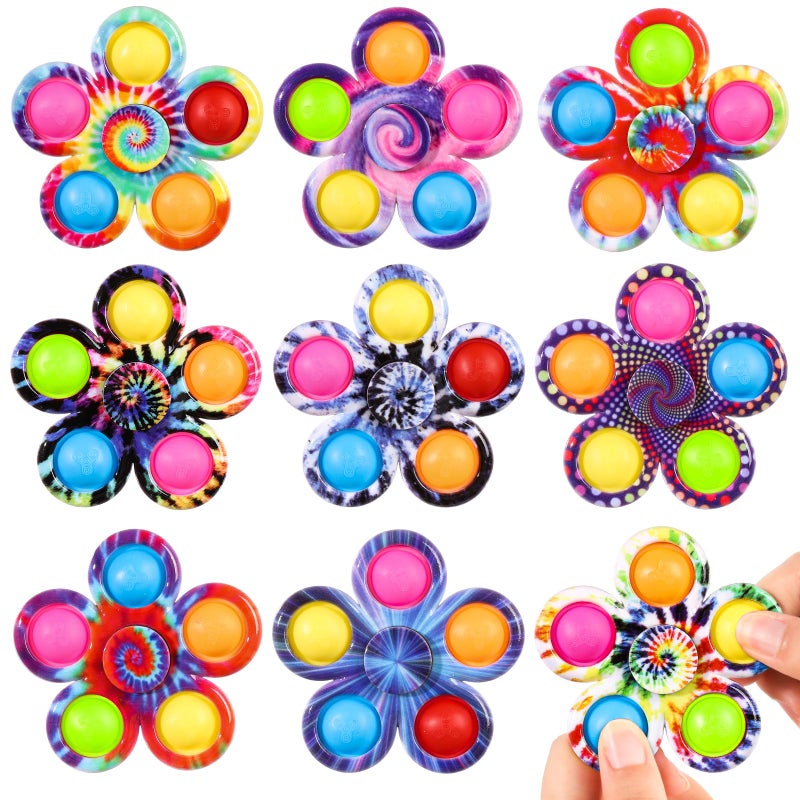 Gigilli Fidget Spinner 9 Pack, Classroom Prize Pop Fidget Spinners for Kids, Sensory Fidget Toys Bulk with Autism, Anxiety Stress Relief Toys, Party Favors Easter Basket Stuffers Gifts for Kids - Image 1