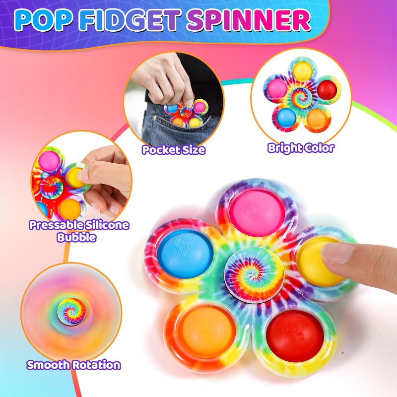 Gigilli Fidget Spinner 9 Pack, Classroom Prize Pop Fidget Spinners for Kids, Sensory Fidget Toys Bulk with Autism, Anxiety Stress Relief Toys, Party Favors Easter Basket Stuffers Gifts for Kids - Image 3