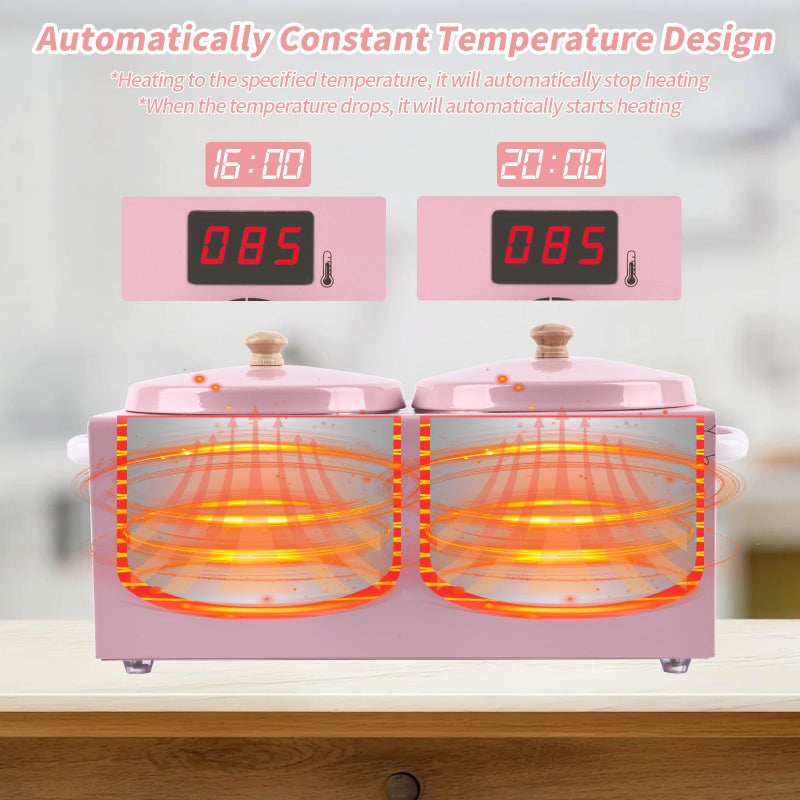 Yofuly Double Wax Warmer Machine, Yofuly Professional Digital Waxing Kit for Women Hair Removal, Electric Hard Wax Pot Heater with Sticks and Collars for Home Spa Beauty Salon Esthetician Use - Image 3