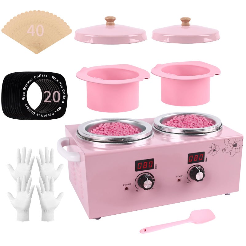 Yofuly Double Wax Warmer Machine, Yofuly Professional Digital Waxing Kit for Women Hair Removal, Electric Hard Wax Pot Heater with Sticks and Collars for Home Spa Beauty Salon Esthetician Use - Image 1