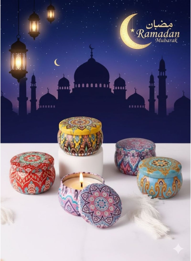 شمع رمضان معطر فواحه  علبه صاج شموع بشكل خيامي  عدد 2 مقاس ٧ كبير - Image 1