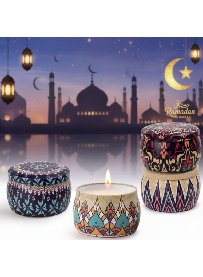 شمع رمضان معطر فواحه  علبه صاج شموع بشكل خيامي  عدد 2 مقاس ٧ كبير - Image 2