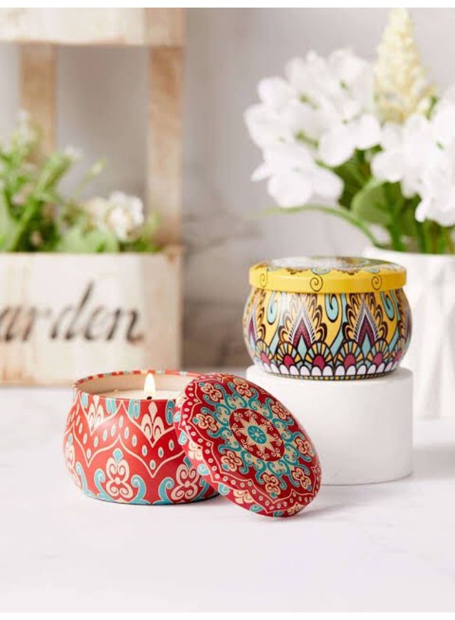 شمع رمضان معطر فواحه  علبه صاج شموع بشكل خيامي  عدد 2 مقاس ٧ كبير - Image 3