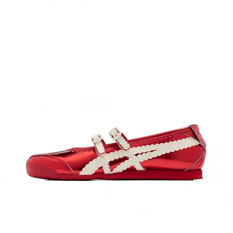Women's Mary Jane Casual Shoes Retro Ballet Flats with Front Lace-Up Design