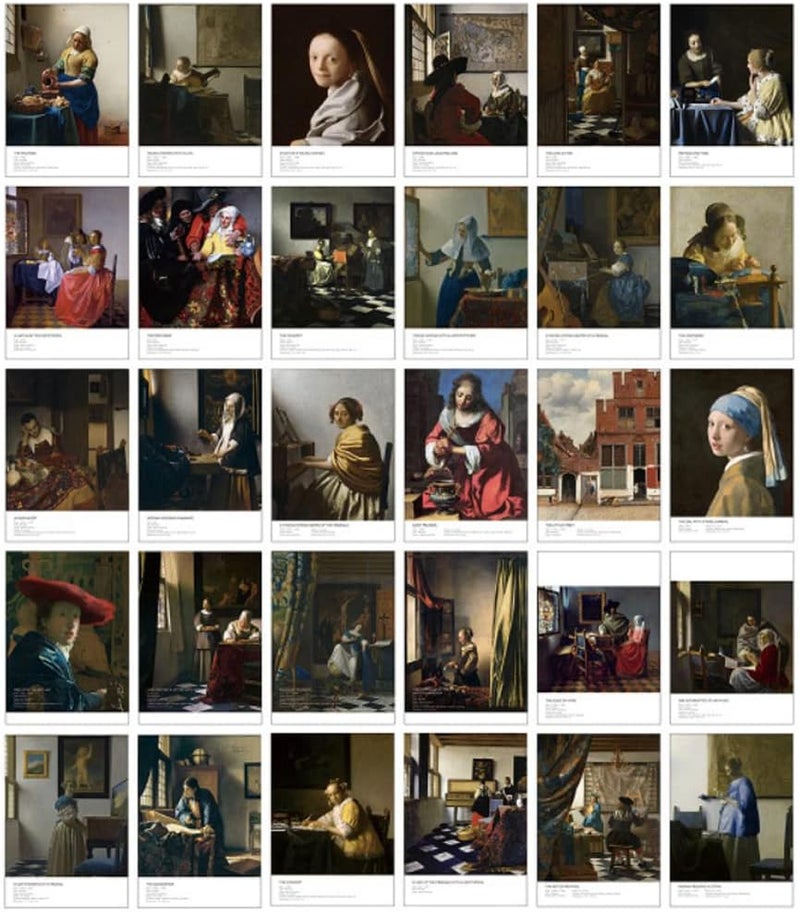 HOSTEESSCHOICE Beautiful Art Postcards set of 30 Johannes Vermeer Post card variety pack Famous Painting Scenery,4 x 6 Inches - Image 1