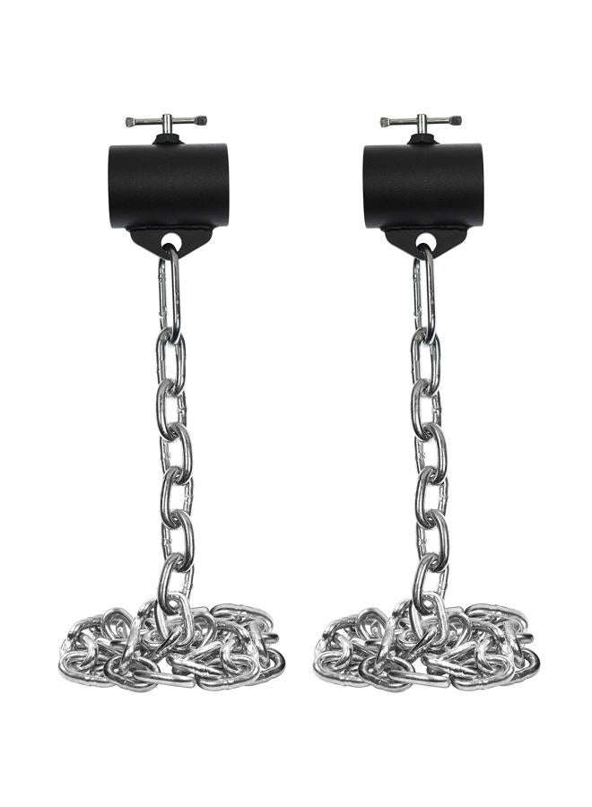 Logest Weight Lifting Chains with Collars - 1 Pair Available in 15LB 25LB 35LB 45LB Steel Workout Chains - Fitness Equipment for Deadlifts Bench Presses and More Targets Back Legs Core Weight Chains - Image 1