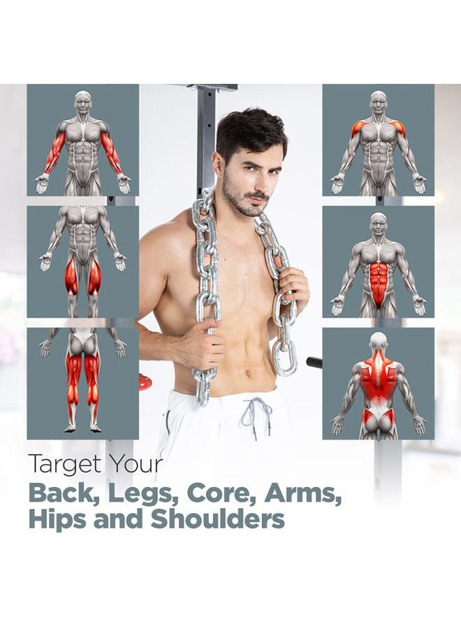 Logest Weight Lifting Chains with Collars - 1 Pair Available in 15LB 25LB 35LB 45LB Steel Workout Chains - Fitness Equipment for Deadlifts Bench Presses and More Targets Back Legs Core Weight Chains - Image 5